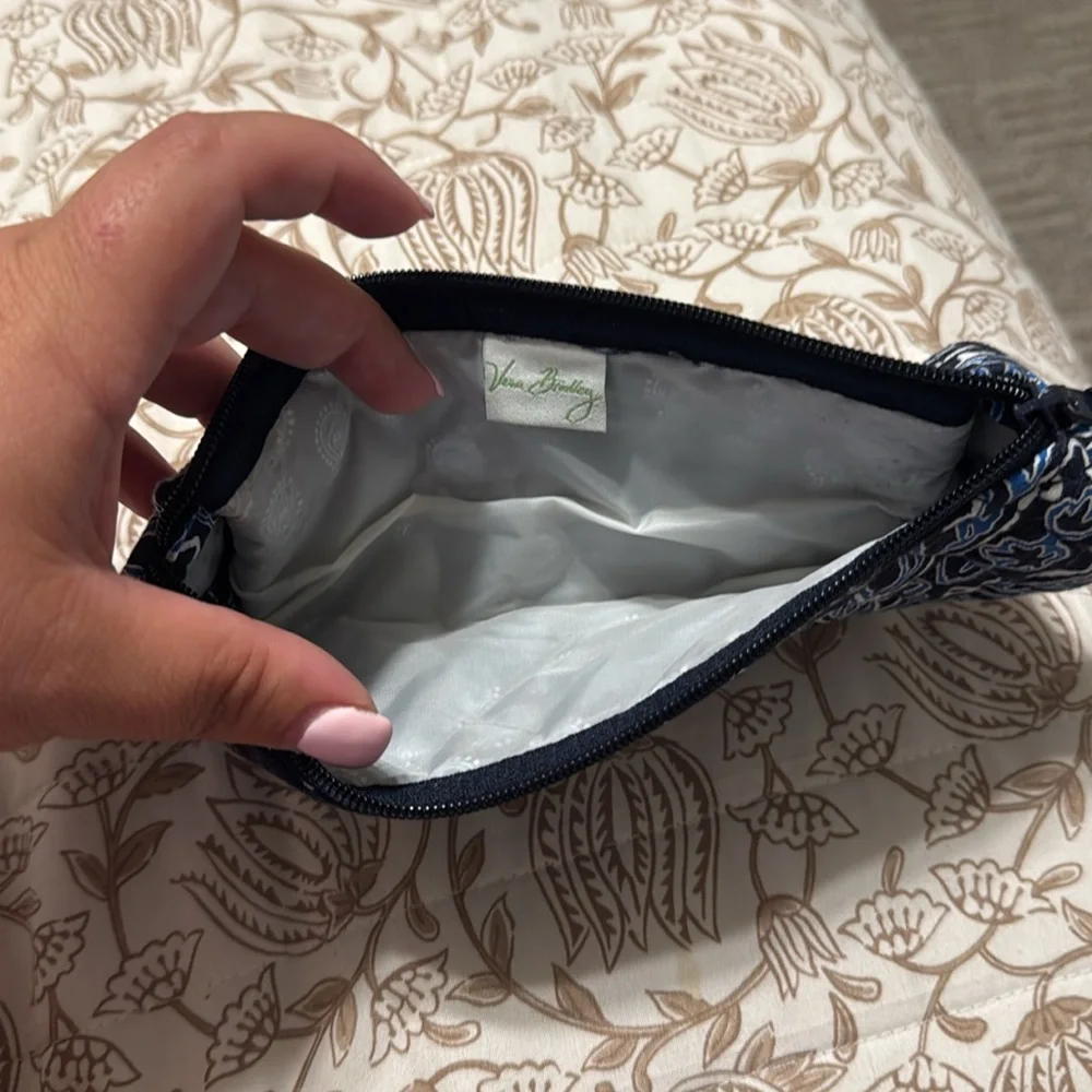 Vera Bradley Navy and White Floral Pencil Pouch